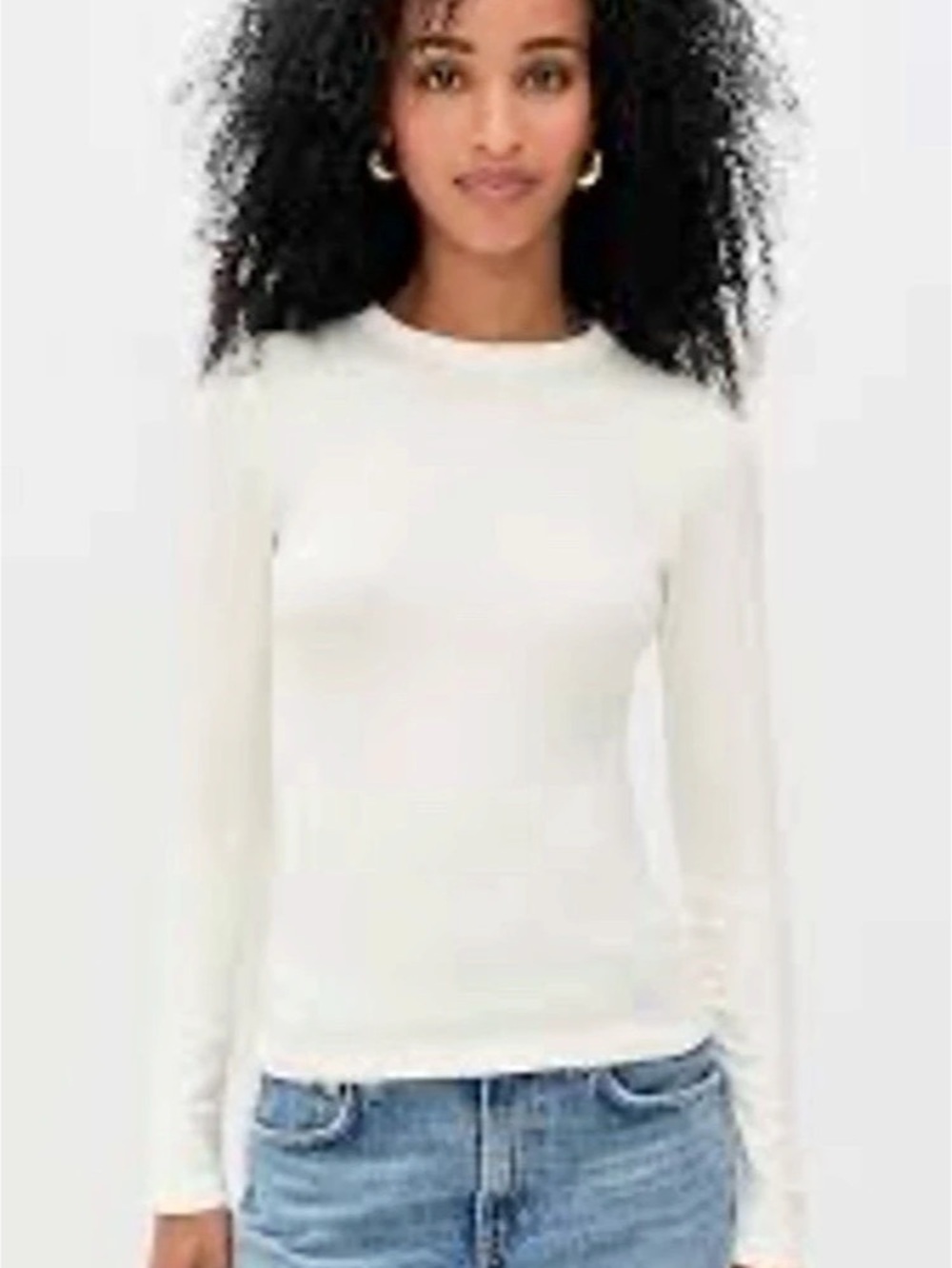 Madewell Thermal Long-Sleeve Tee Long Sleeve Top in White Small